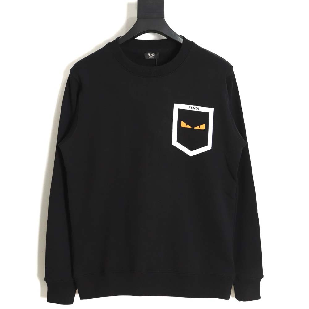 FENDI Fendi FD fake pocket monster eyes round neck sweatshirt_CM_1