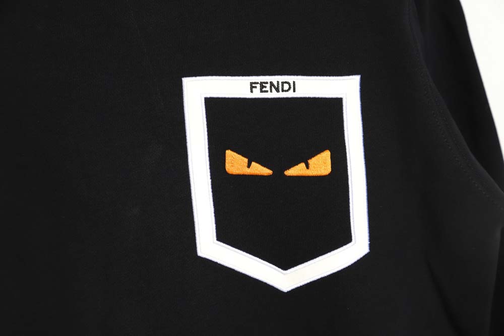 FENDI Fendi FD fake pocket monster eyes round neck sweatshirt_CM_1