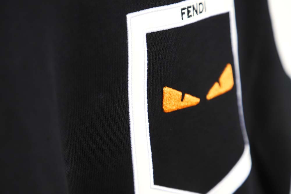 FENDI Fendi FD fake pocket monster eyes round neck sweatshirt_CM_1