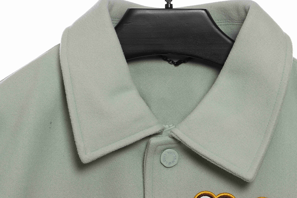 Louis Vuitton devil's eye embroidered single-row baseball jacket