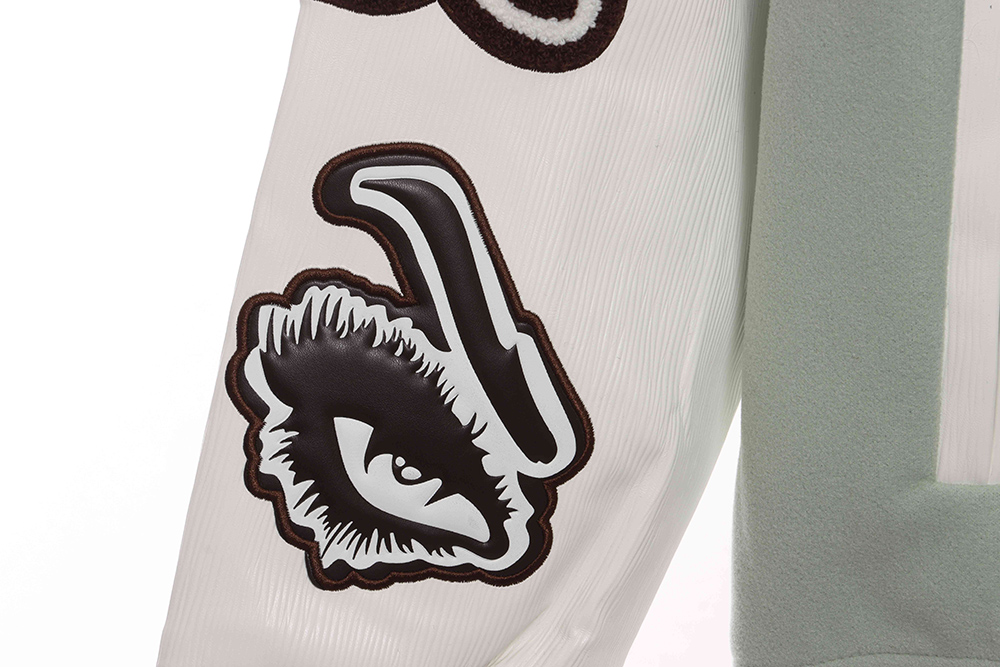 Louis Vuitton devil's eye embroidered single-row baseball jacket