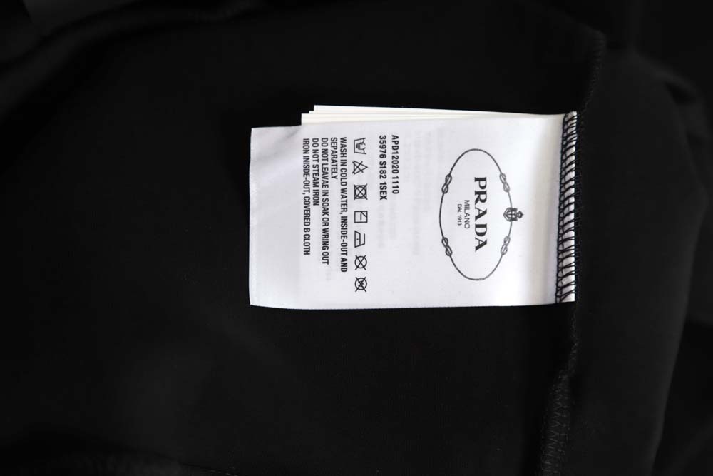 Prada 22Fw nylon patchwork triangle logo hooded sweatshirt