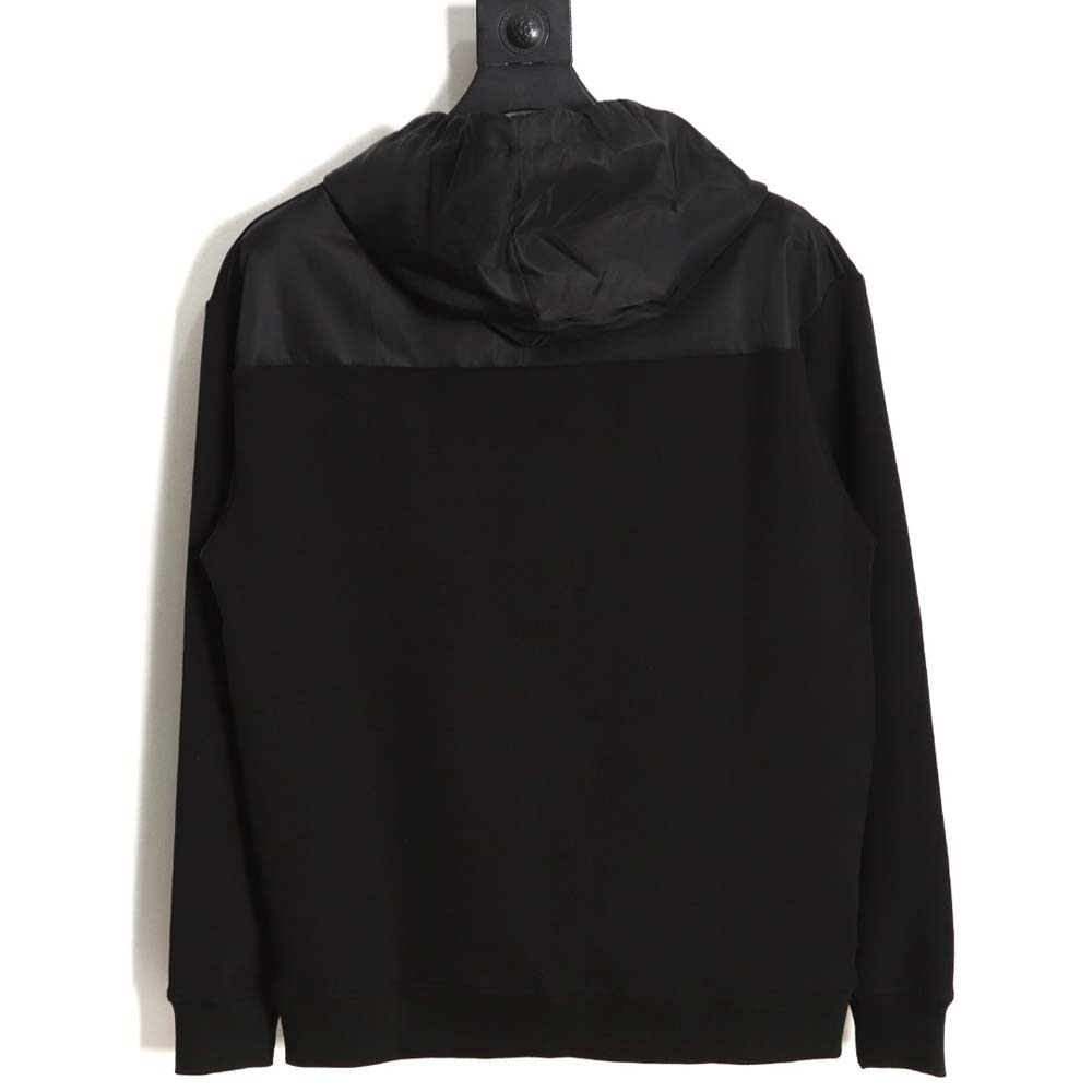 Prada 22Fw nylon patchwork triangle logo hooded sweatshirt