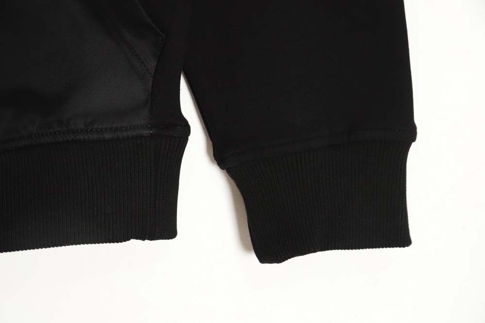 Prada 22Fw nylon patchwork triangle logo hooded sweatshirt