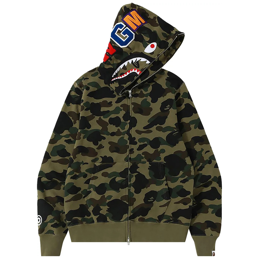 BAPE 1st Camo Shark Full Zip Hoodie ''Green''