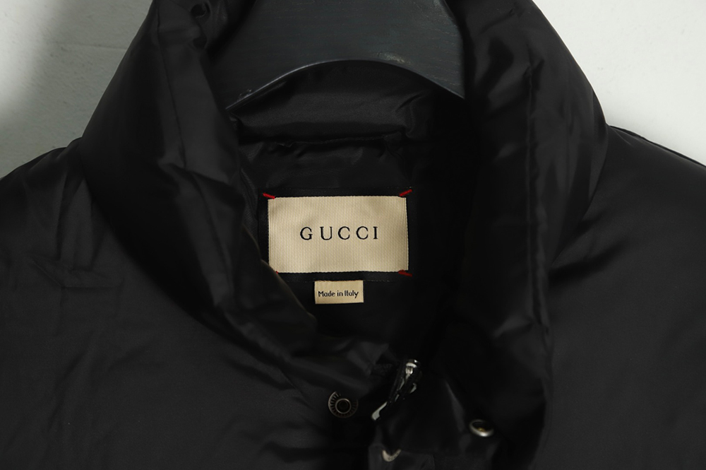 Gucci 22ss red and green webbing down jacket