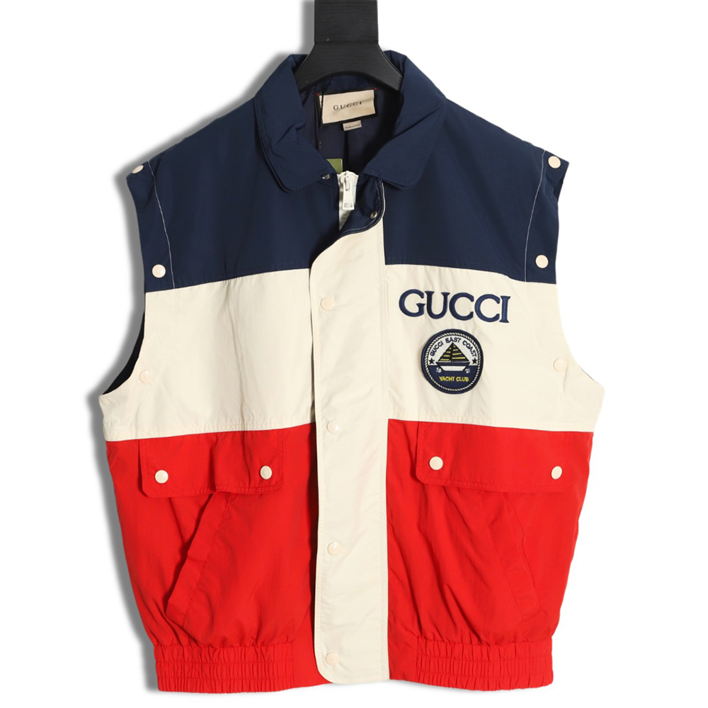 Gucci 2023 Autumn and Winter New Style Contrast Color Casual Two-Wear Vest Jacket