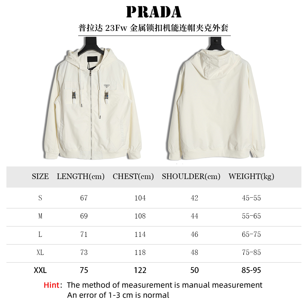 Prada 23Fw metal lock functional hooded jacket