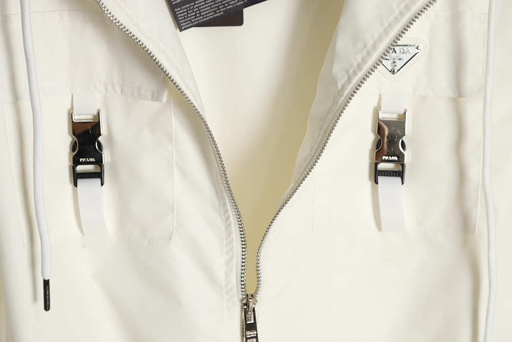 Prada 23Fw metal lock functional hooded jacket