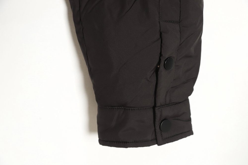Prada inverted triangle stand collar short down jacket
