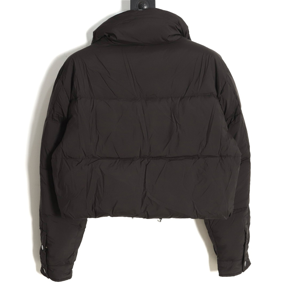 Prada inverted triangle stand collar short down jacket