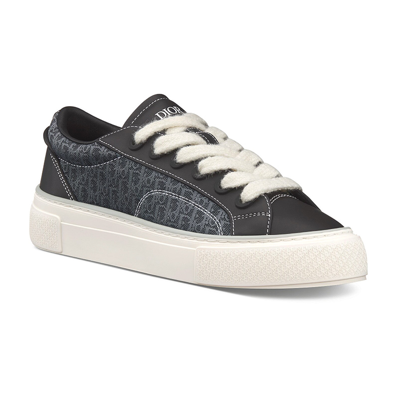 B33 SNEAKER  Black Smooth Calfskin and Dior Oblique Jacquard