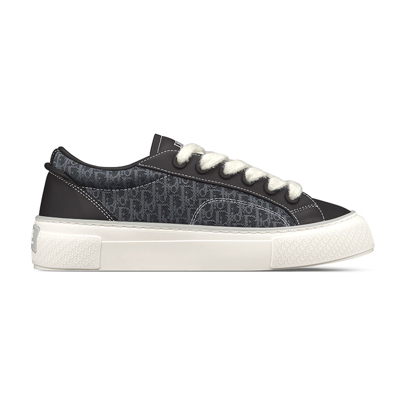 B33 SNEAKER  Black Smooth Calfskin and Dior Oblique Jacquard