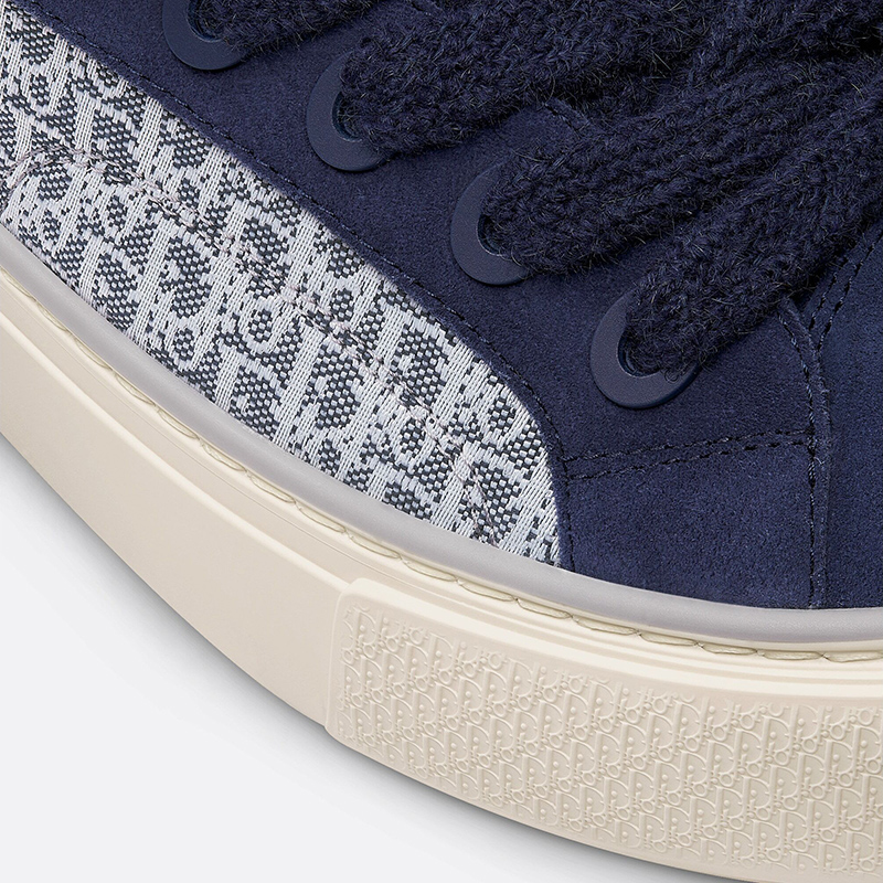 B33 SNEAKER Navy blue Smooth Calfskin Dior Oblique Jacquard