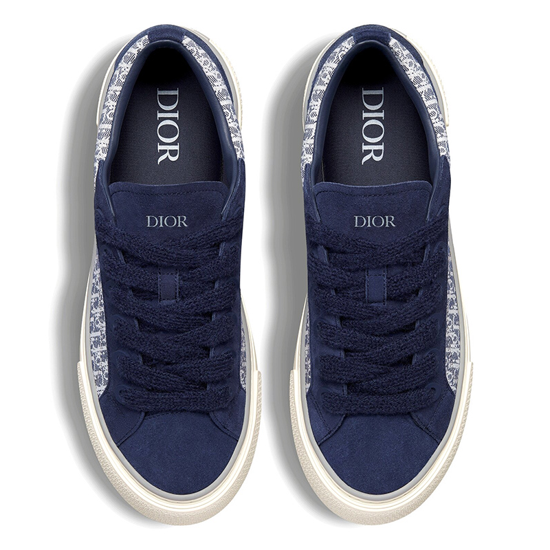 B33 SNEAKER Navy blue Smooth Calfskin Dior Oblique Jacquard