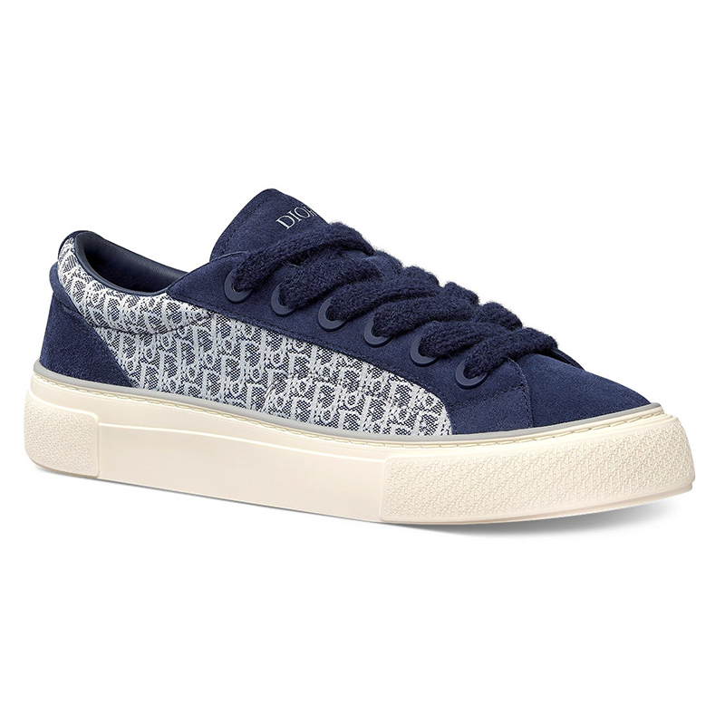 B33 SNEAKER Navy blue Smooth Calfskin Dior Oblique Jacquard