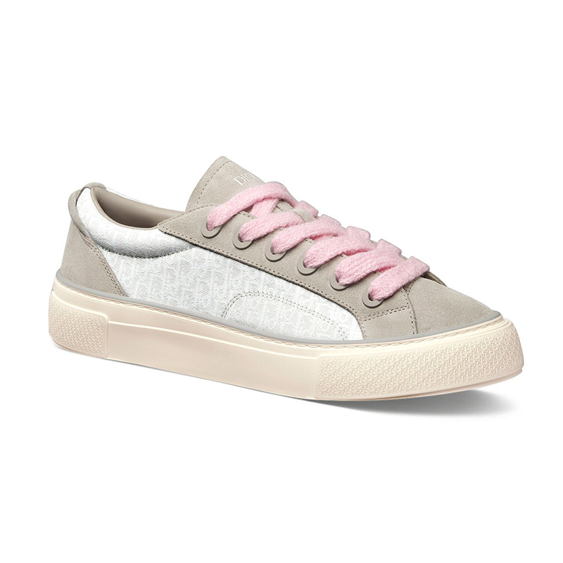 B33 SNEAKER Gray and white Smooth Calfskin Dior Oblique Jacquard