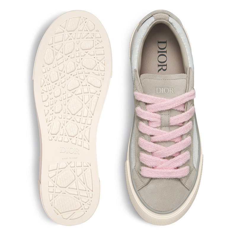 B33 SNEAKER  Gray and white Smooth Calfskin Dior Oblique Jacquard