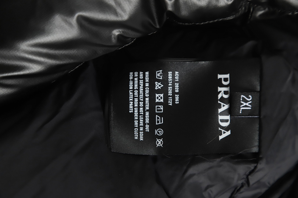 Prada red stripe logo down vest