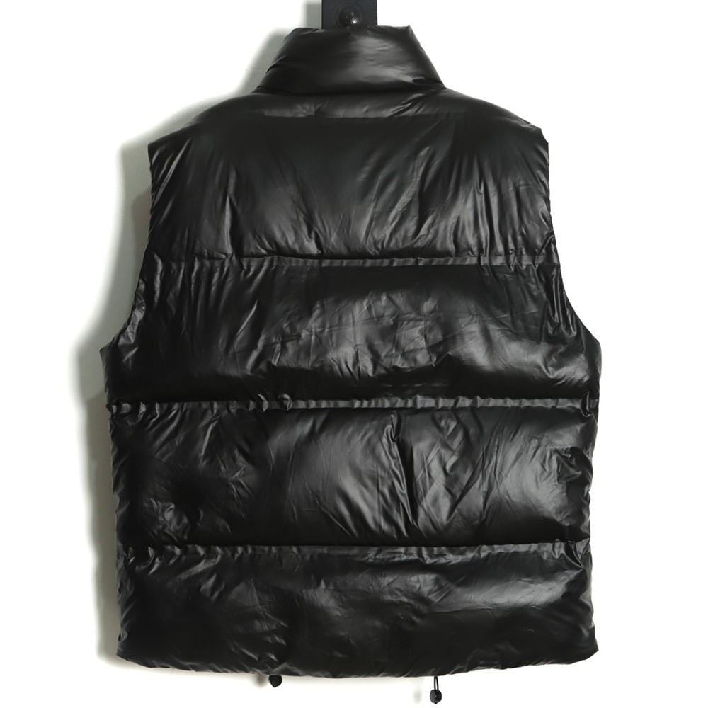 Prada red stripe logo down vest