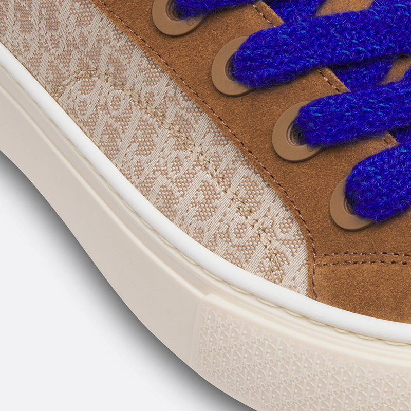 B33 SNEAKER Brown and Cream Dior Oblique Jacquard and Brown Suede