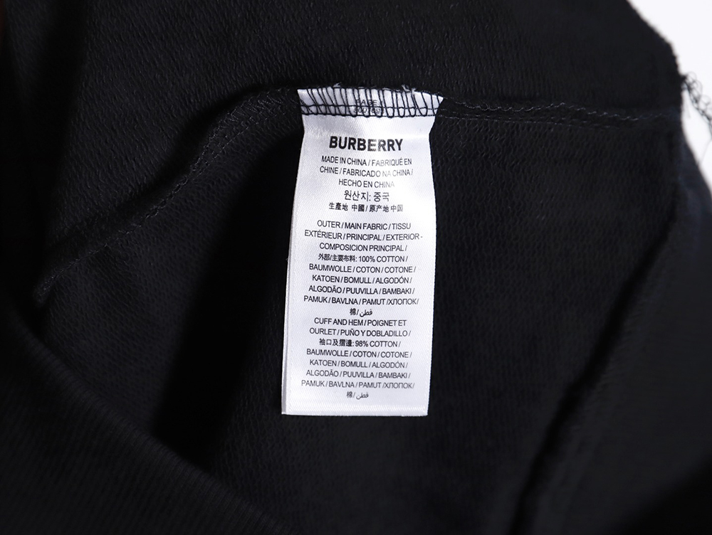 Burberry color block crew neck monogram embroidered long sleeve sweatshirt