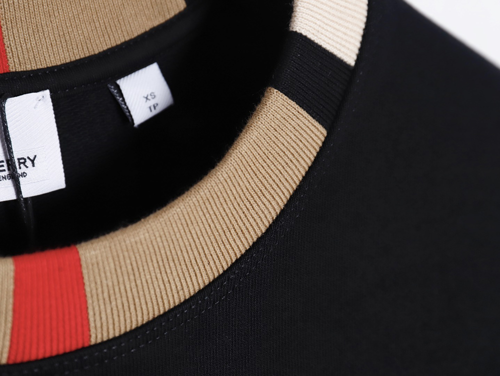 Burberry color block crew neck monogram embroidered long sleeve sweatshirt