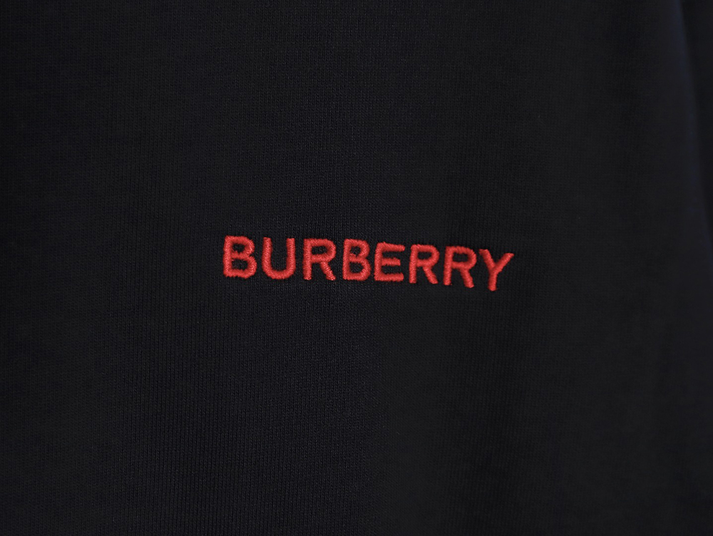 Burberry color block crew neck monogram embroidered long sleeve sweatshirt