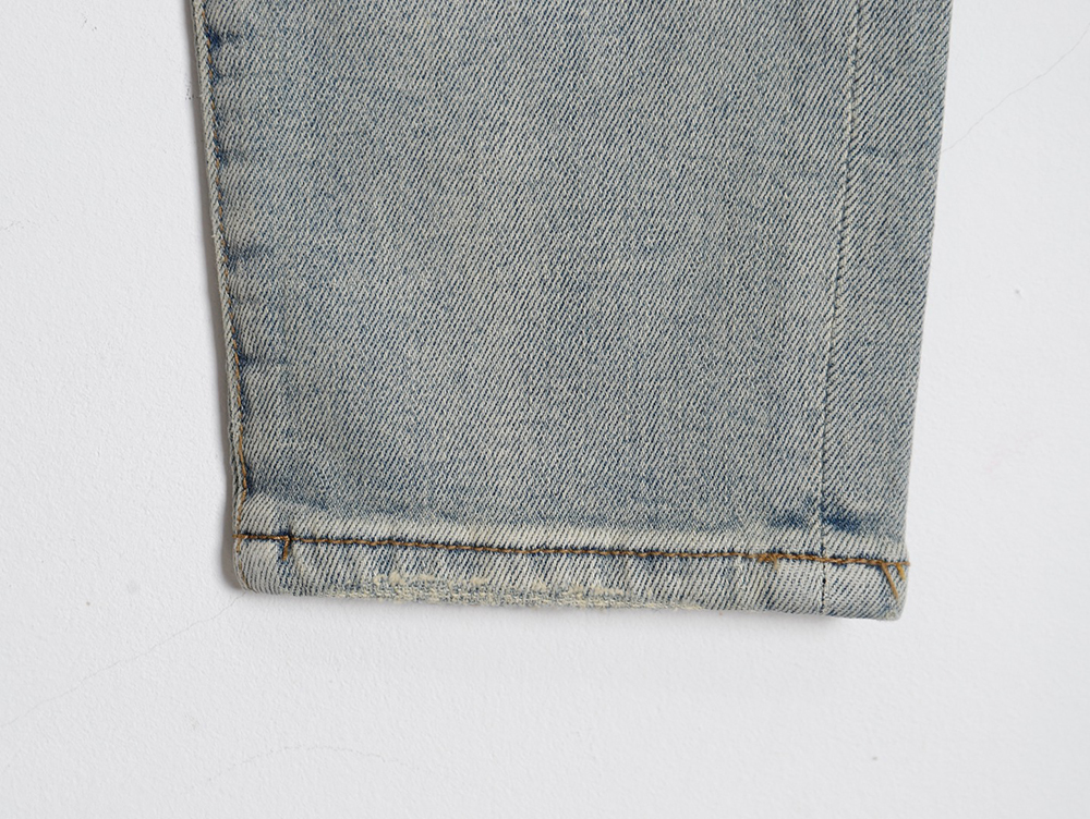 Loewe glitch style embroidered LOGO jeans