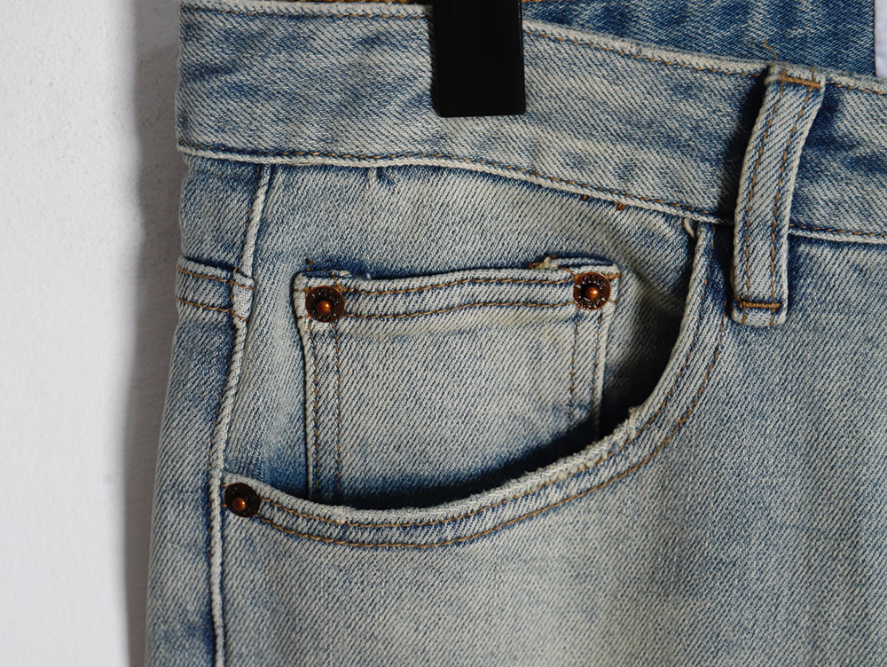 Loewe glitch style embroidered LOGO jeans