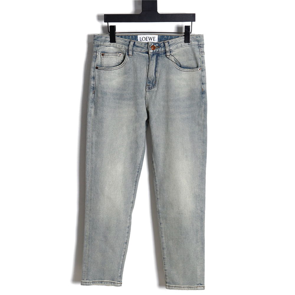 Loewe glitch style embroidered LOGO jeans