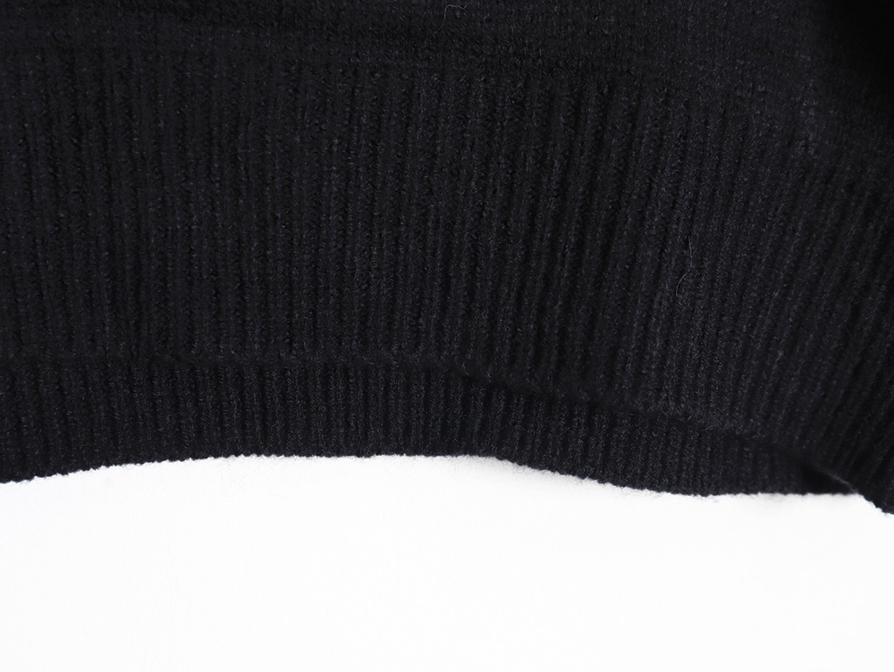 Prada 23FW machine embroidered lettering crew neck sweater