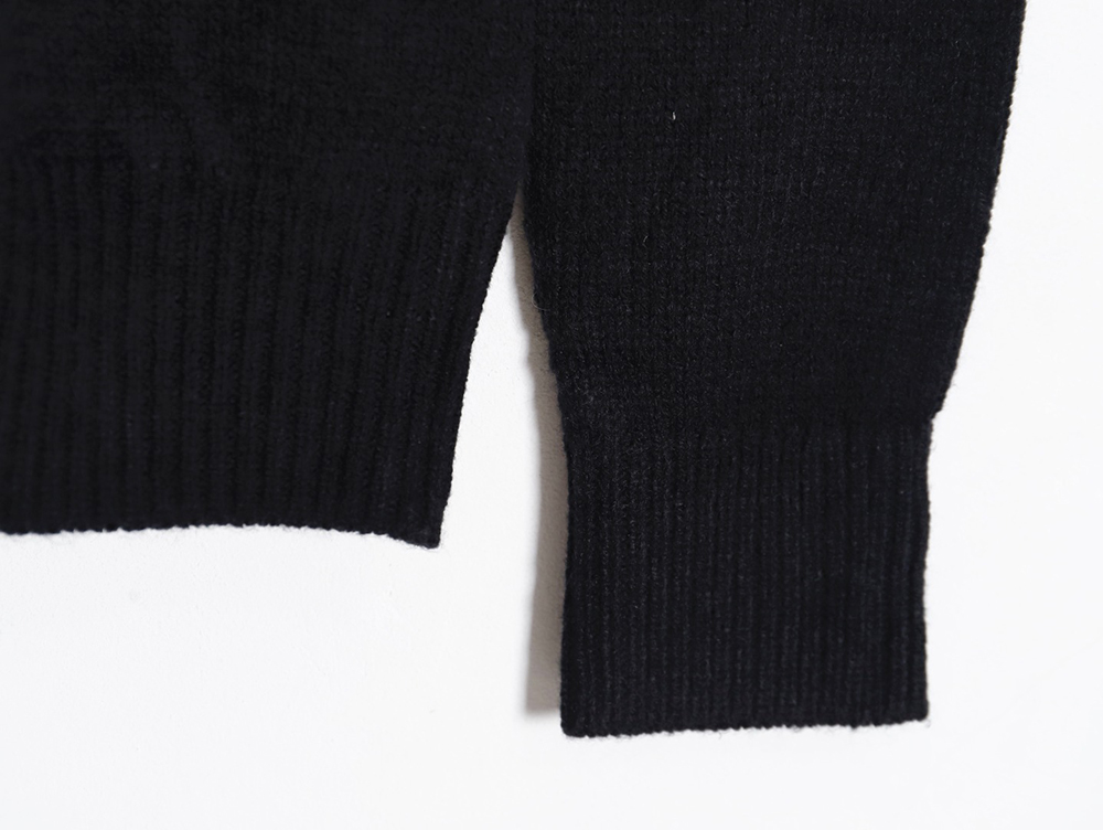 Prada 23FW machine embroidered lettering crew neck sweater