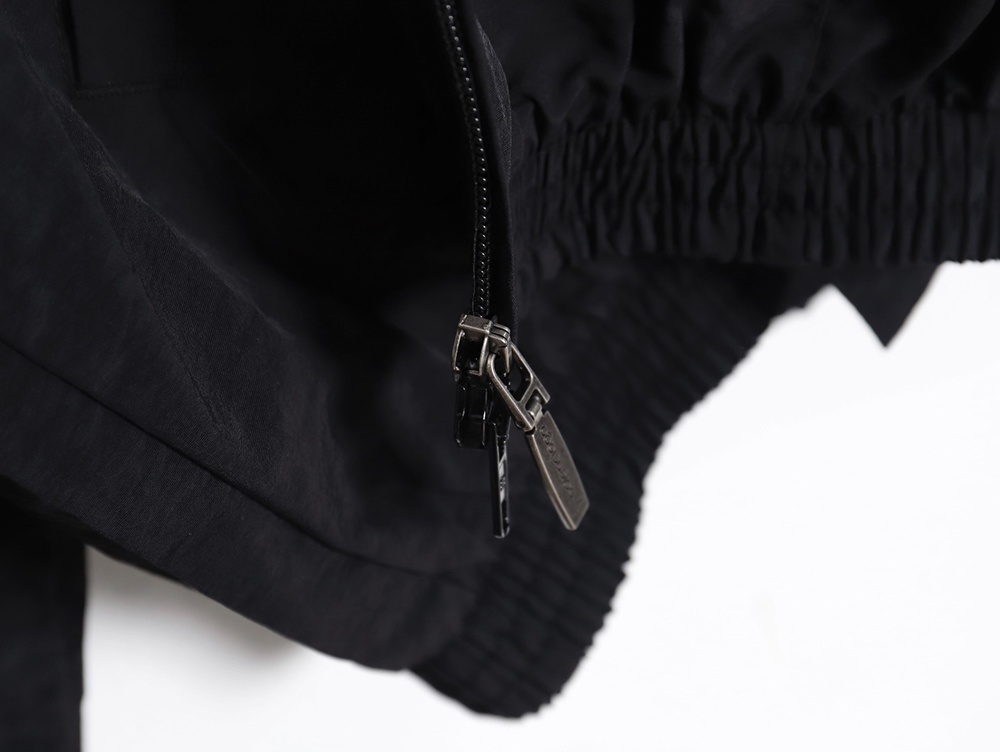 Balenciaga 23FW double-layer stitching embroidered letter jacket