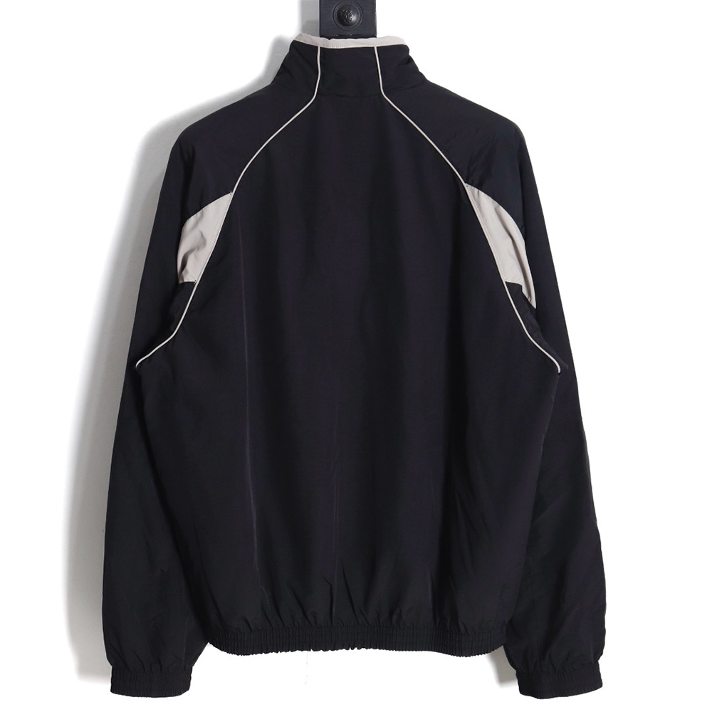 Balenciaga 23FW double-layer stitching embroidered letter jacket