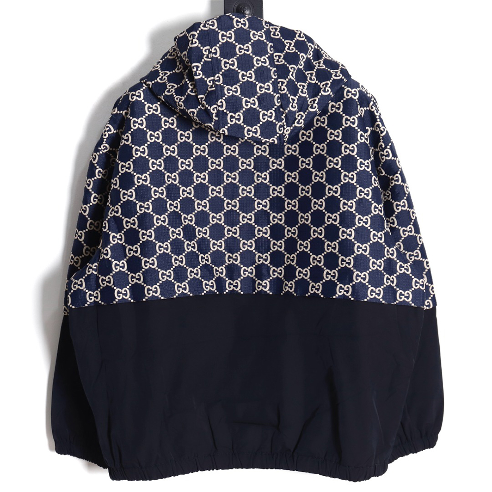 Gucci new color block sleeve detachable hooded jacket