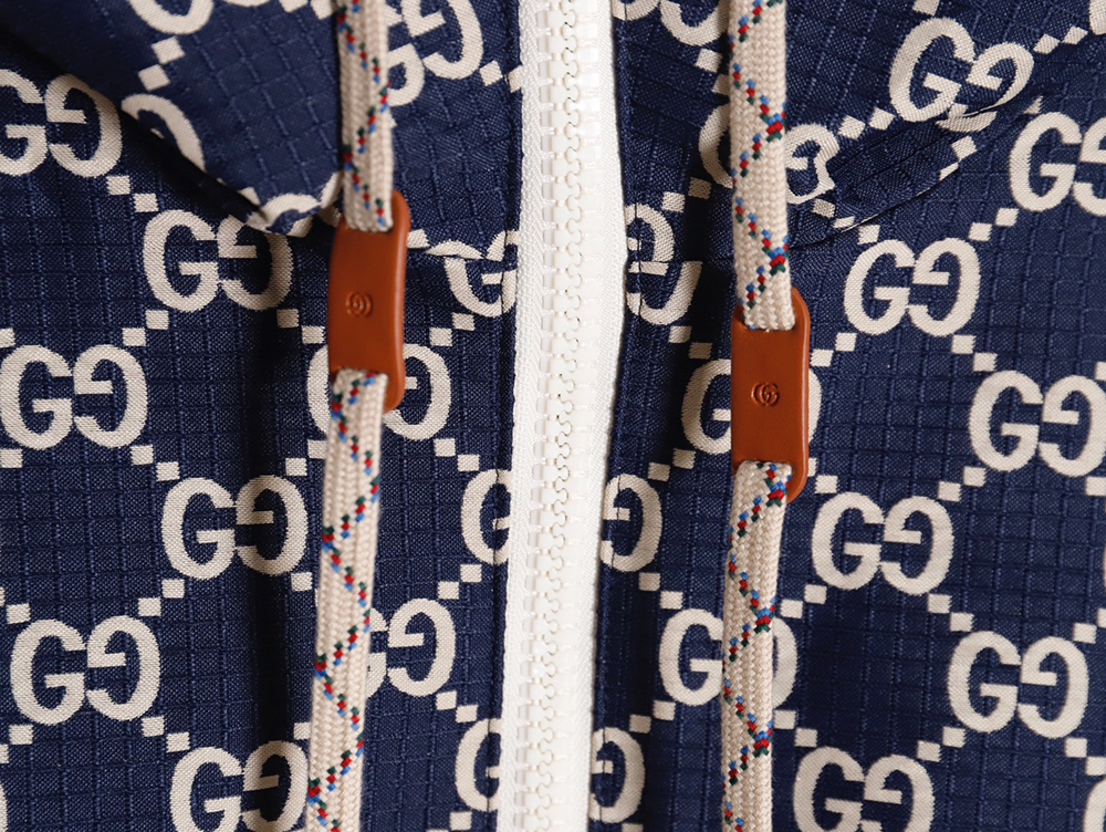 Gucci new color block sleeve detachable hooded jacket