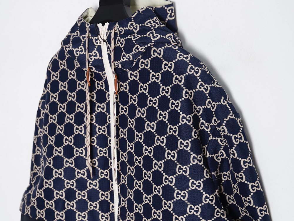 Gucci new color block sleeve detachable hooded jacket