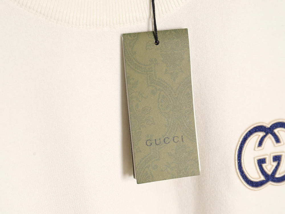 Gucci 23Fw Double G embroidered small logo knitted sweater