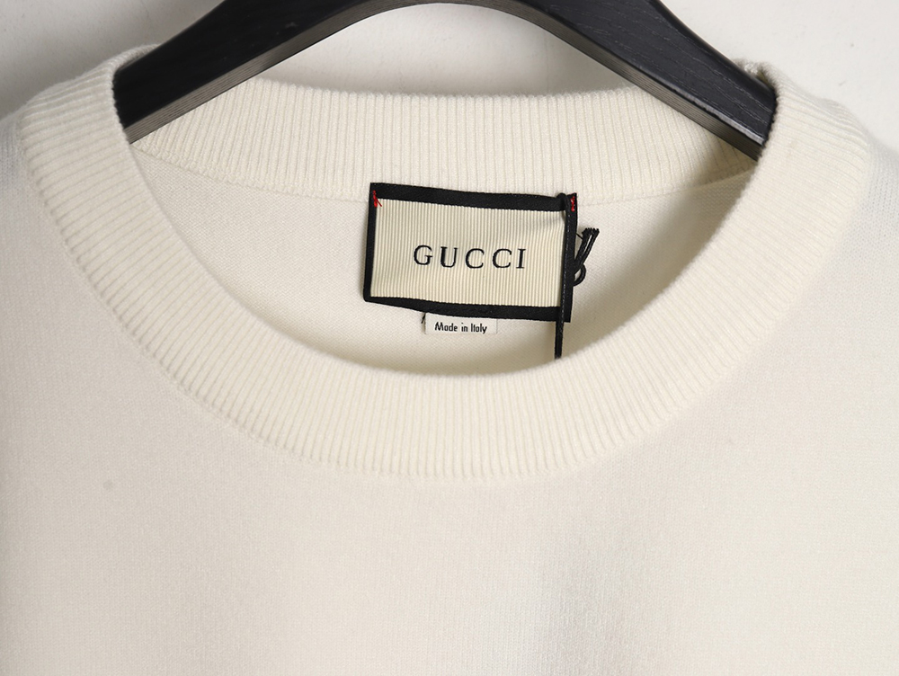 Gucci 23Fw Double G embroidered small logo knitted sweater