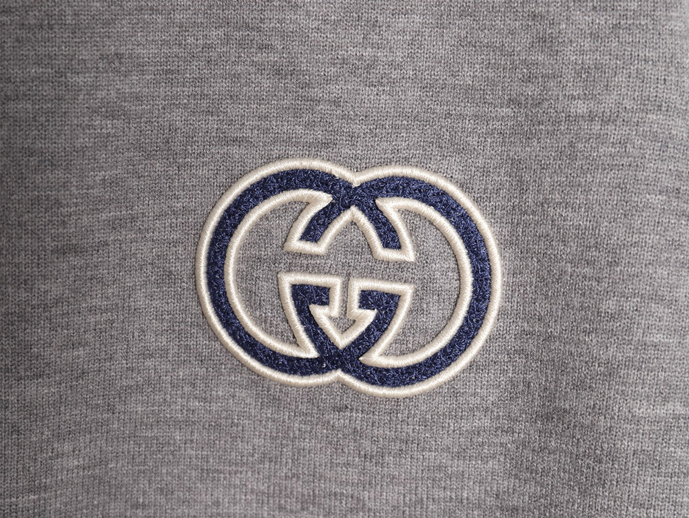 Gucci 23Fw Double G embroidered small logo knitted sweater