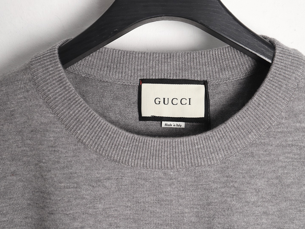 Gucci 23Fw Double G embroidered small logo knitted sweater