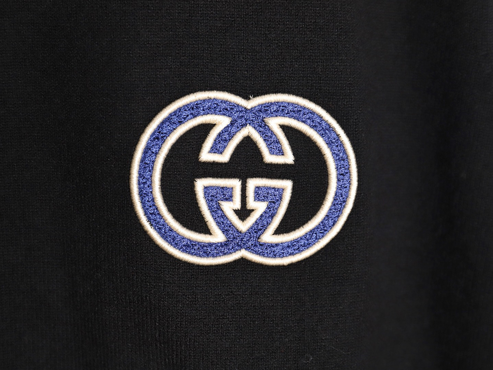 Gucci 23Fw Double G embroidered small logo knitted sweater