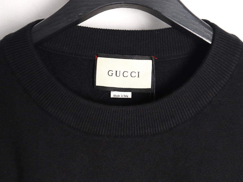 Gucci 23Fw Double G embroidered small logo knitted sweater