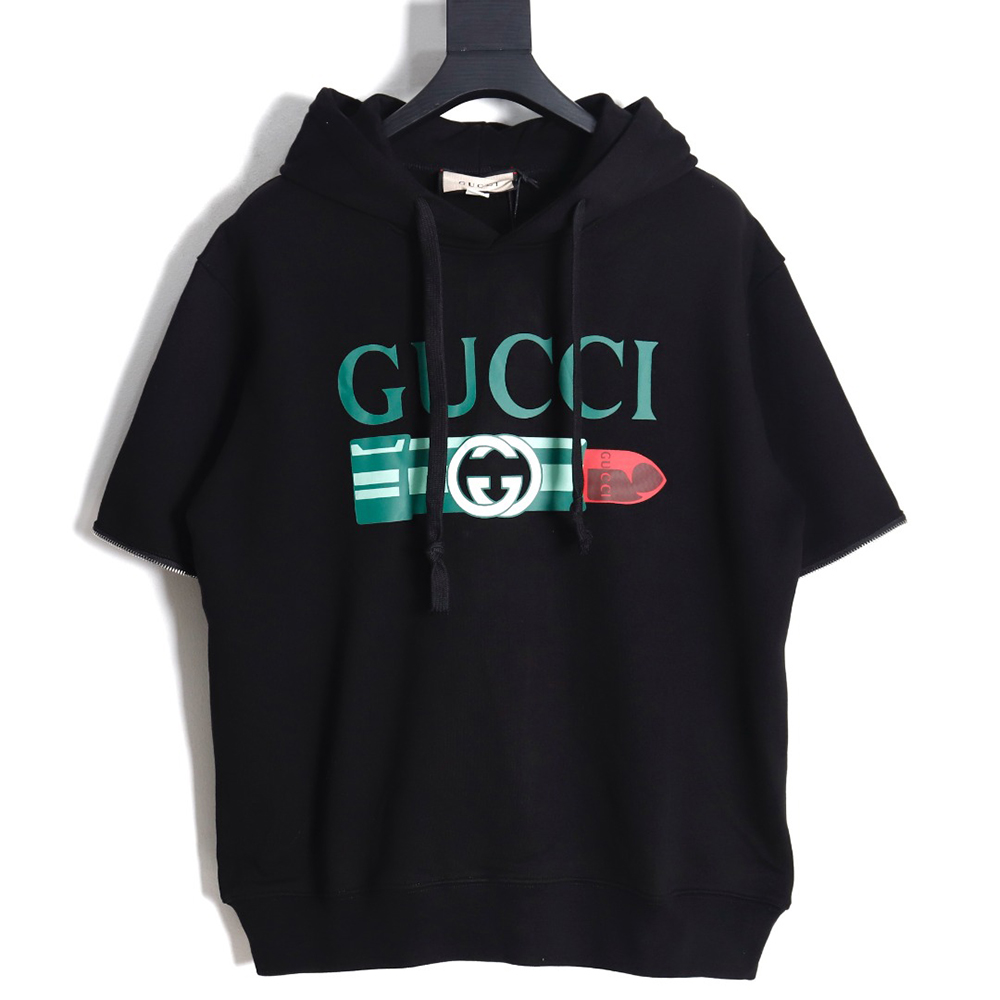 GUCCI lipstick print detachable hooded sweatshirt