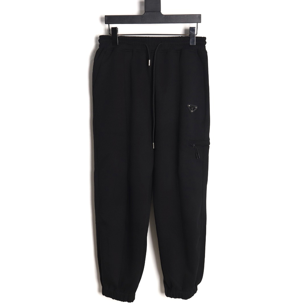Prada triangle logo side pocket anklets