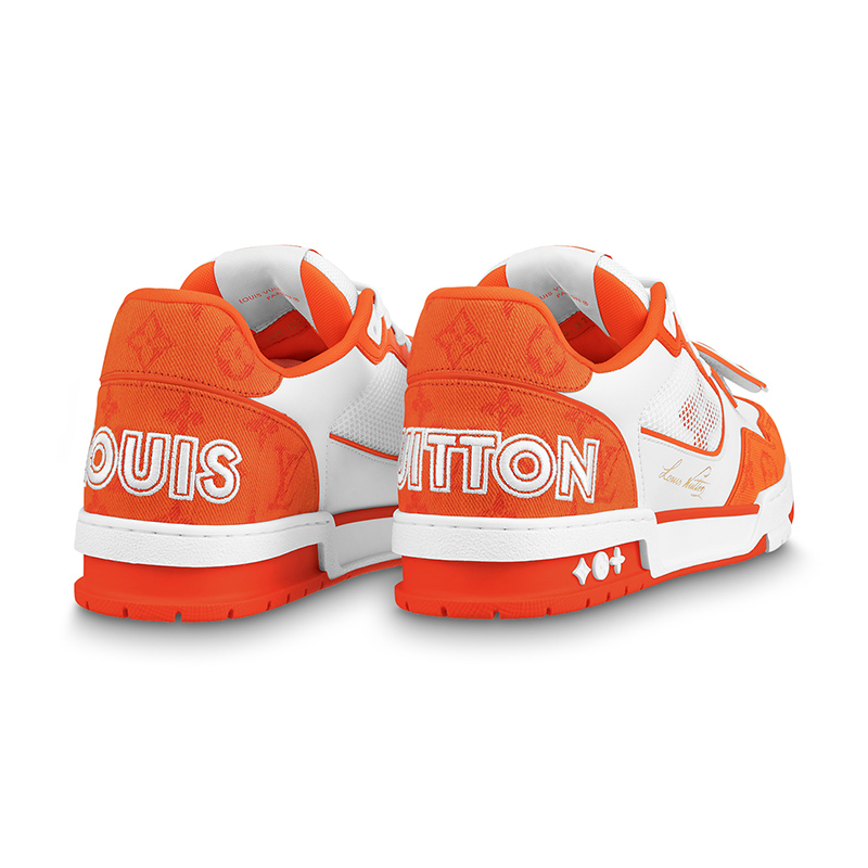 Louis Vuitton Trainer Low ''Orange Monogram Denim''