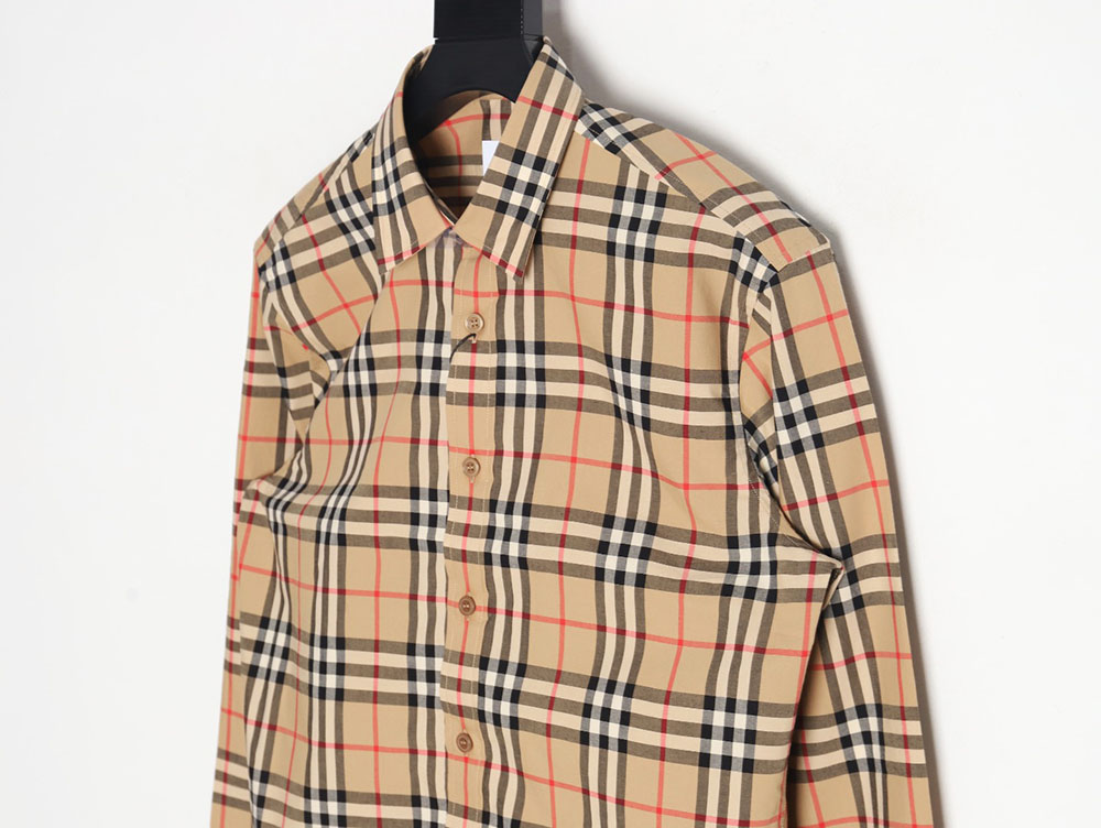 Burberry classic placket cuffs striped web check shirt