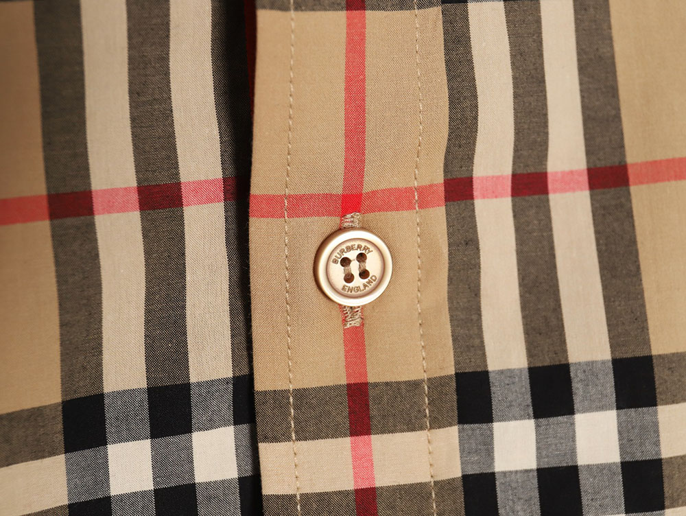 Burberry classic placket cuffs striped web check shirt