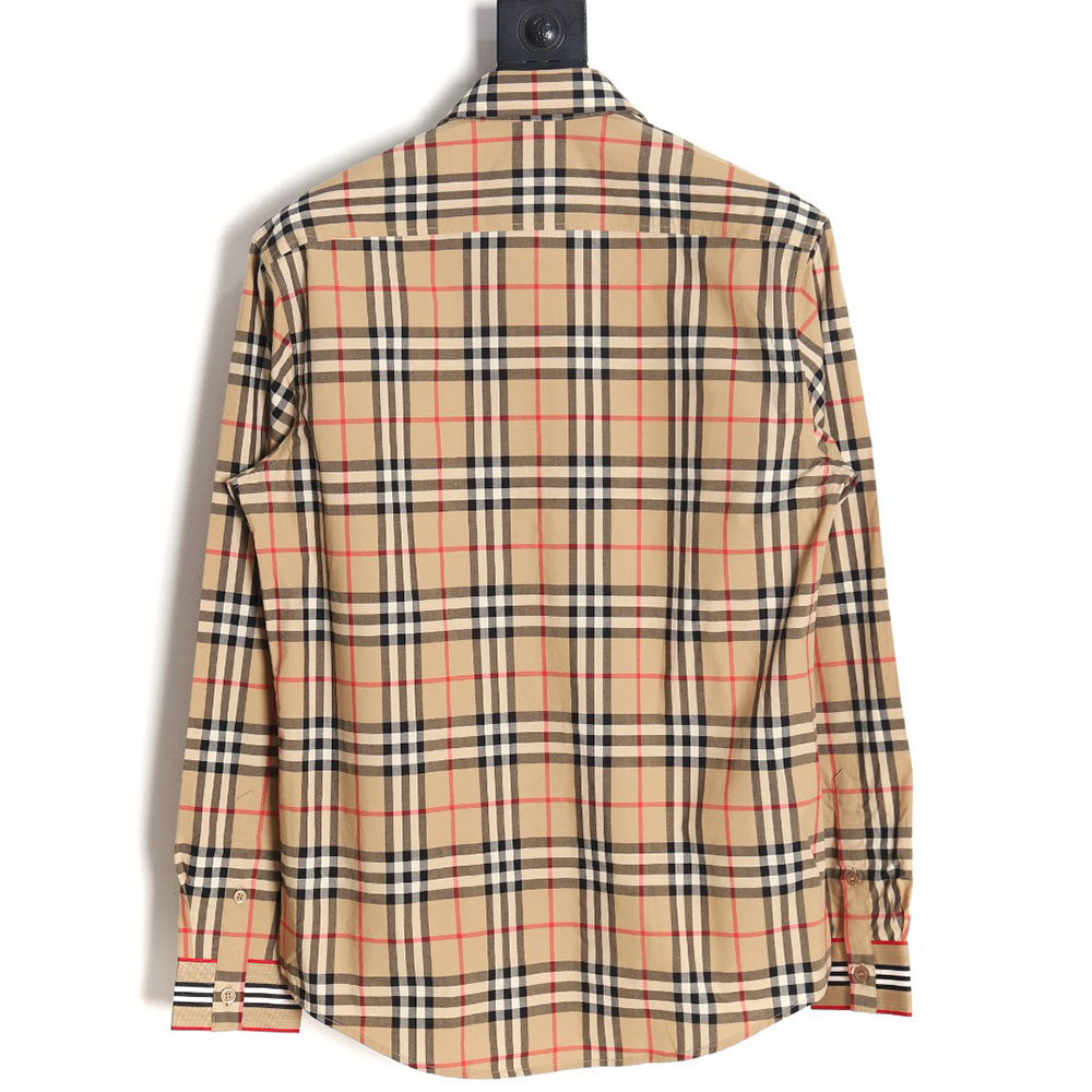 Burberry classic placket cuffs striped web check shirt